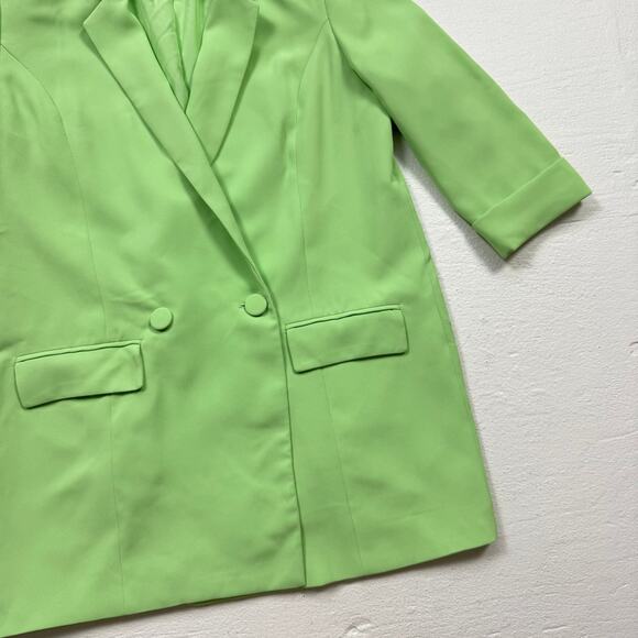 River Island Lime Green Oversized Blazer Jacket, Size 4 - Picture 3 of 7